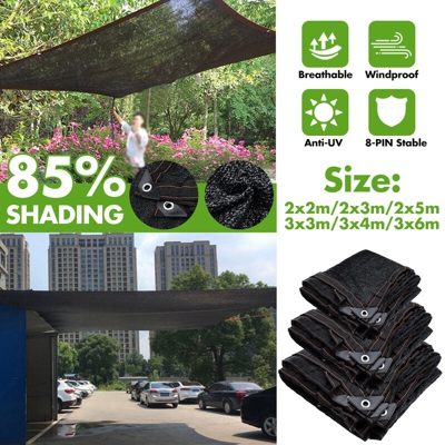 HDPE Anti-UV Sun Visor Net Outdoor Garden Car Sunscreen Tessuto 85% Tasso di ombreggiatura 3 metri e volte;?6 metri nero Nero 3x6m