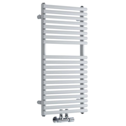 Hudson Reed Magera Scaldasalviette Moderno di Design Verticale - Termoarredo Bagno con Attacchi Centrali - Acciaio Bianco - 304W - 835 x 400mm precio