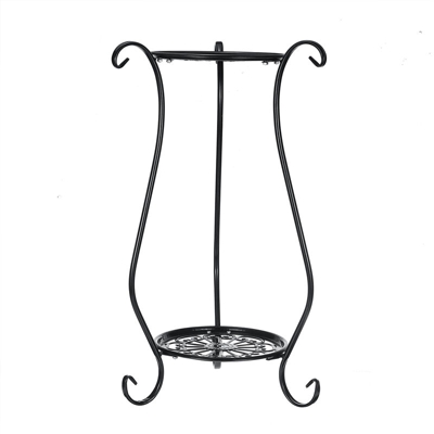 Supporto per piante da fiore in ferro a 2 strati Supporto da giardino Supporto per piante Espositori per fiori Supporto da giardino Decorazioni per
