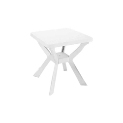 Tavolo Reno quadrato 70x70x72 bianco resina gambe incrociate precio