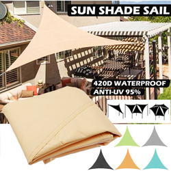 Tenda da sole per esterno Tenda da sole a vela Tenda a vela Impermeabile Oxford 420D Poliestere Baldacchino Colore crema Beige Triangolo regolare en oferta