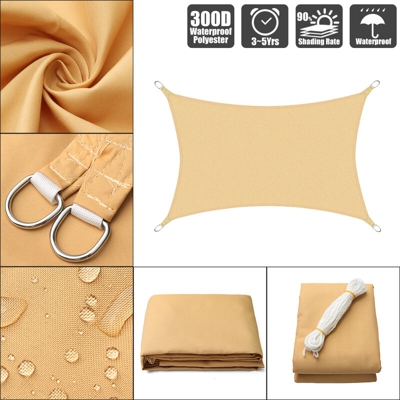 2 * 3m 300D Tenda a vela parasole Rete gialla anti-UV