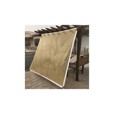 Auto Patio Piscina Ombra Vela Giardino Ombrellone Rete Da Sole All'aperto Tenda Da Sole Tenda Da Sole Beige Bordo Perforato 2x1.5m 2m Per 1.5m