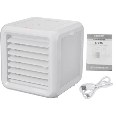 Porta USB del mini ventilatore portatile del condizionatore d'aria da 5 W LED 7 colori con 2 serbatoi d'acqua Ventola a doppio serbatoio