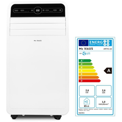 ARTIC-22 - Climatizzatore portatile di 9000 BTU/h, 2268 frigoriferi, 2,6kW, classe A, 3 in 1: raffreddatore, ventilatore e deumidificatore, con