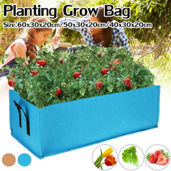 Cassetta per verdure anticorrosione Rettangolo in feltro rialzato Piantagione da giardino Sacco per la coltivazione (blu, tipo rettangolo 50x30x20 cm) precio