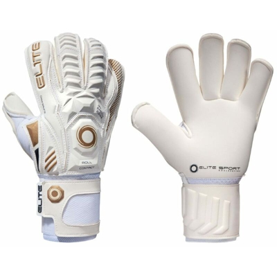 Elite Sport Guanti da Portiere Real Taglia 8 Bianchi - Bianco