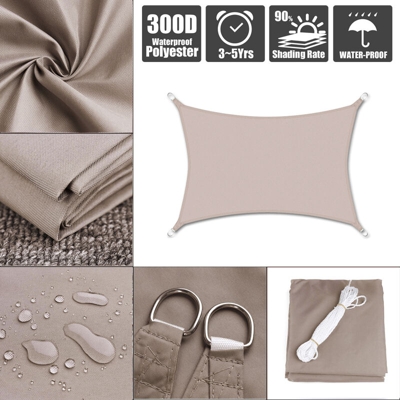 4 * 5m 300D Tenda a vela Tendalino anti-UV Kahki