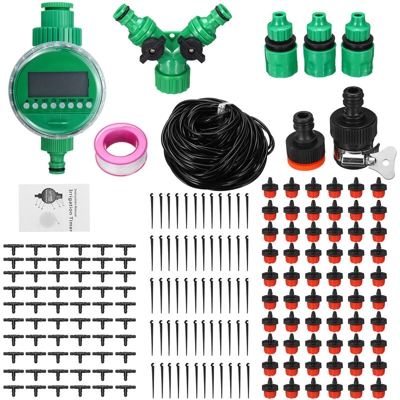 Sistema di irrigazione automatico con timer per irrigazione 50M 60 gocce con display LCD