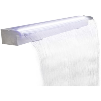 YOUTHUP Cascata per Laghetto Rettangolare con LED in Acciaio Inox 120cm