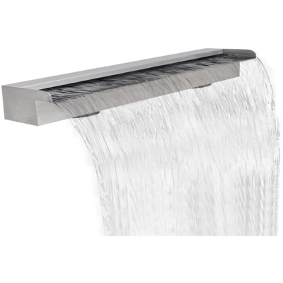 YOUTHUP Fontana a Cascata per Giardino Rettangolare Acciaio Inox 150 cm