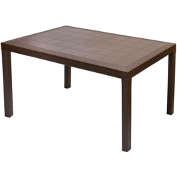 Tavolo 150x90 Houston Rattan per Esterno ed Interno per Pizzeria Giardino Marrone en oferta