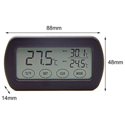 Termometro digitale per frigorifero e congelatore Temperatura -10 ~ 70 ° C, display LCD di facile lettura, funzione Max Min Record (nero 1pz) características