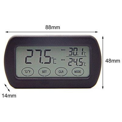 Termometro digitale per frigorifero e congelatore Temperatura -10 ~ 70 ° C, display LCD di facile lettura, funzione Max Min Record (nero 1pz)