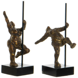 Statua Decorativa Alluminio Legno di mango (2 pcs) (20 x 10 x 31 cm) (12 x 10 x 29,5 cm) - Dkd Home Decor en oferta