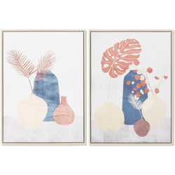 Quadro DKD Home Decor Vases Tela Vaso (2 pcs) (53 x 4.5 x 73 cm) precio