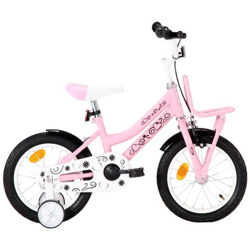 Bici Per Bambini Con Trasportino Frontale 14'' Bianco E Rosa en oferta