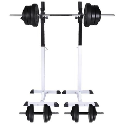 Stazione Per Squat Con Bilanciere E Set Di Manubri Da 60,5 Kg