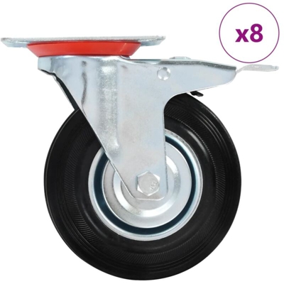 vidaXL Ruote Girevoli 8 pz 125 mm