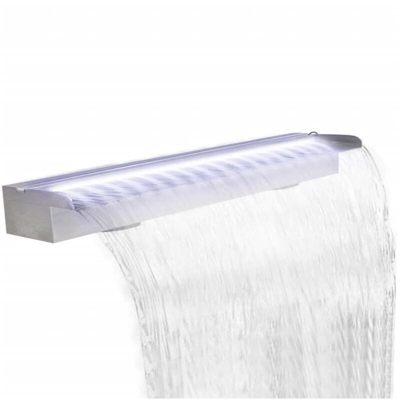 YOUTHUP Cascata per Laghetto Rettangolare con LED in Acciaio Inox 150cm