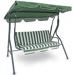 Dondolo da Giardino 3 Posti Altalena per Esterno Acciaio + Tettuccio Verde Green precio