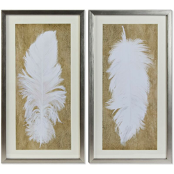 Quadro Piuma (2 pcs) (44 x 4 x 84 cm) - Dkd Home Decor características