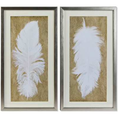 Quadro Piuma (2 pcs) (44 x 4 x 84 cm) - Dkd Home Decor
