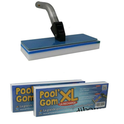 Spazzola con testa di scopa per piscina -Pool gom XL Multi-Surfaces + 2 spugne en oferta