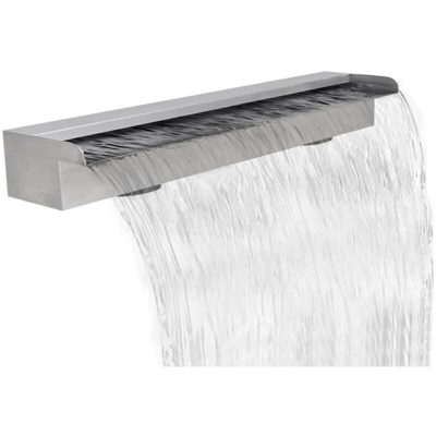 YOUTHUP Fontana a Cascata per Giardino Rettangolare Acciaio Inox 90 cm