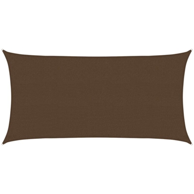 vidaXL Vela Parasole 160 g/m² Marrone 2,5x4,5 m in HDPE - Marrone