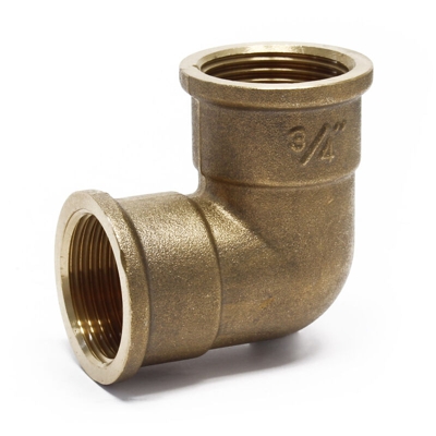 Raccordo a gomito in ottone a 90° filettatura interna 2x24,66mm (3/4")