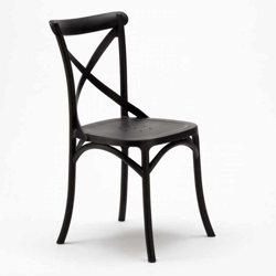 Sedie cucina bar in polipropilene Vintage Paesana Cross design | Nero en oferta