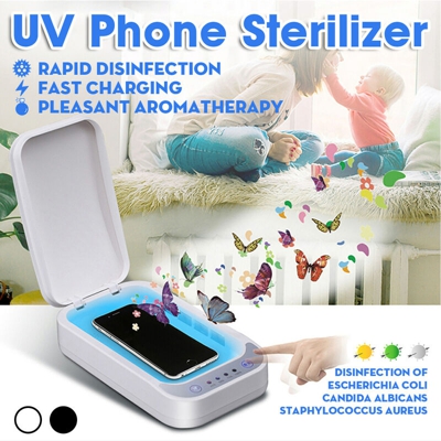 Sterilizzatore UV e cavo USB & ndash;?UV 293.7 nm disinfetta lo spazzolino del telefono uccide i batteri (bianco, ricarica wireless)