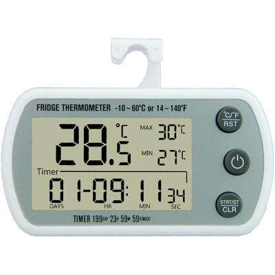 Termometro digitale per frigorifero, termometro impermeabile per congelatore con gancio, display LCD di facile lettura, funzione di registrazione