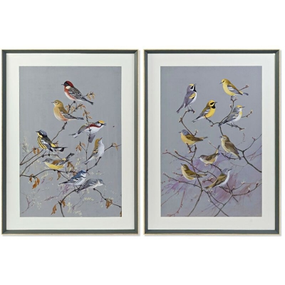 Quadro Tela Uccelli (2 pcs) (79 x 3 x 109 cm) - Dkd Home Decor