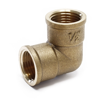 Raccordo a gomito in ottone a 90° filettatura interna 2x 19,17mm (1/2'')