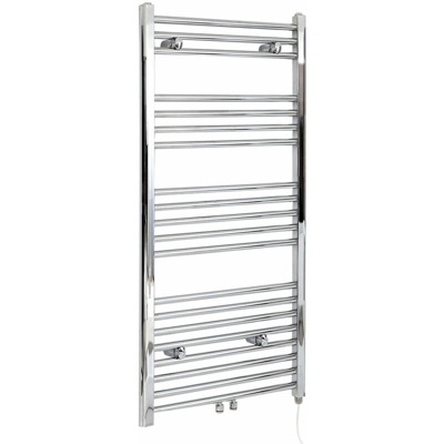 Hudson Reed Neva Scaldasalviette Elettrico Moderno di Design - Termoarredo Bagno a Scaletta - Acciaio Cromato - 400W - 1188 x 500mm