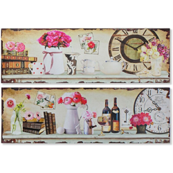 Quadro Clock Tela (2 pcs) (90 x 2 x 30 cm) - Dkd Home Decor en oferta