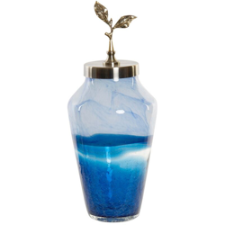 Vaso Frunze Metallo Geam Mediterraneo (21 x 21 x 52 cm) - Dkd Home Decor características