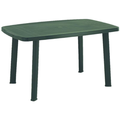 Tavolo da giardino rettangolare verde in resina resistente plastica 176x87 cm - Verde