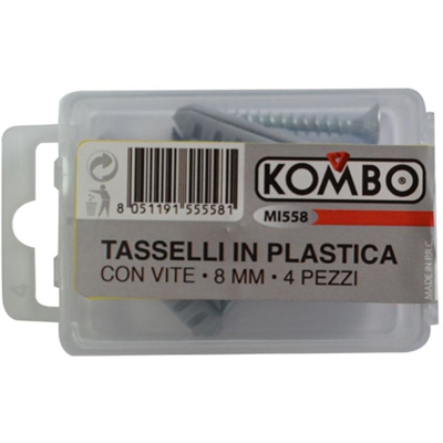 Tasselli In Plastica Con Vite 8Mm Pz 4