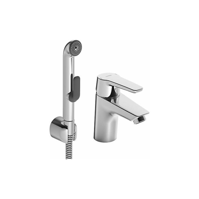Hansa 51462293, Miscelatore monocomando/lavabo Hansapolo DN15 | funzione doccia, Cascade aeratore, Reset Automatico/Doccetta estraibile | doccia