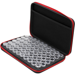 60 Bottiglie Diamond Painting Storage Box Case Holder Kit di accessori per ricamo Blu, viola, nero, rosso, verde (rosso, 60 slot) en oferta