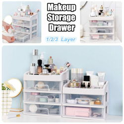Scatola portaoggetti per trucco a 3 strati Scatola per cosmetici Contenitore per organizzatore Cassetto desktop y (2 strati) características