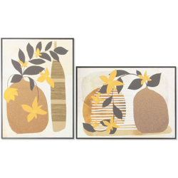 Quadro Abstract Vaso (2 pcs) (52 x 2.7 x 72 cm) - Dkd Home Decor en oferta
