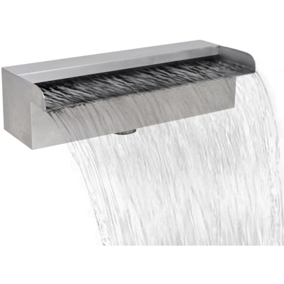 YOUTHUP Fontana a Cascata per Giardino Rettangolare Acciaio Inox 30 cm