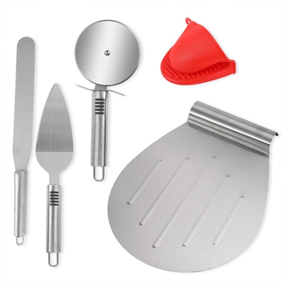 Spatola da cucina rotonda grande in acciaio inox di trasferimento Spatola per crema da forno per torte Attrezzo per pizza per pasta sfoglia Spatola