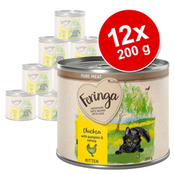 Feringa Pure Meat Kitten 12 x 200 g Alimento umido per gatti - Pollo con zucca ed erba gatta precio