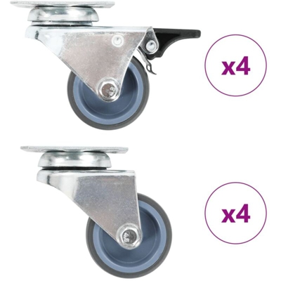 vidaXL Ruote Girevoli Gemellate 8 pz 50 mm