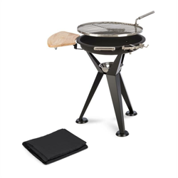 Caruso Braciere Ø58cm | Griglia Ø55cm Copertura Acciaio nero en oferta